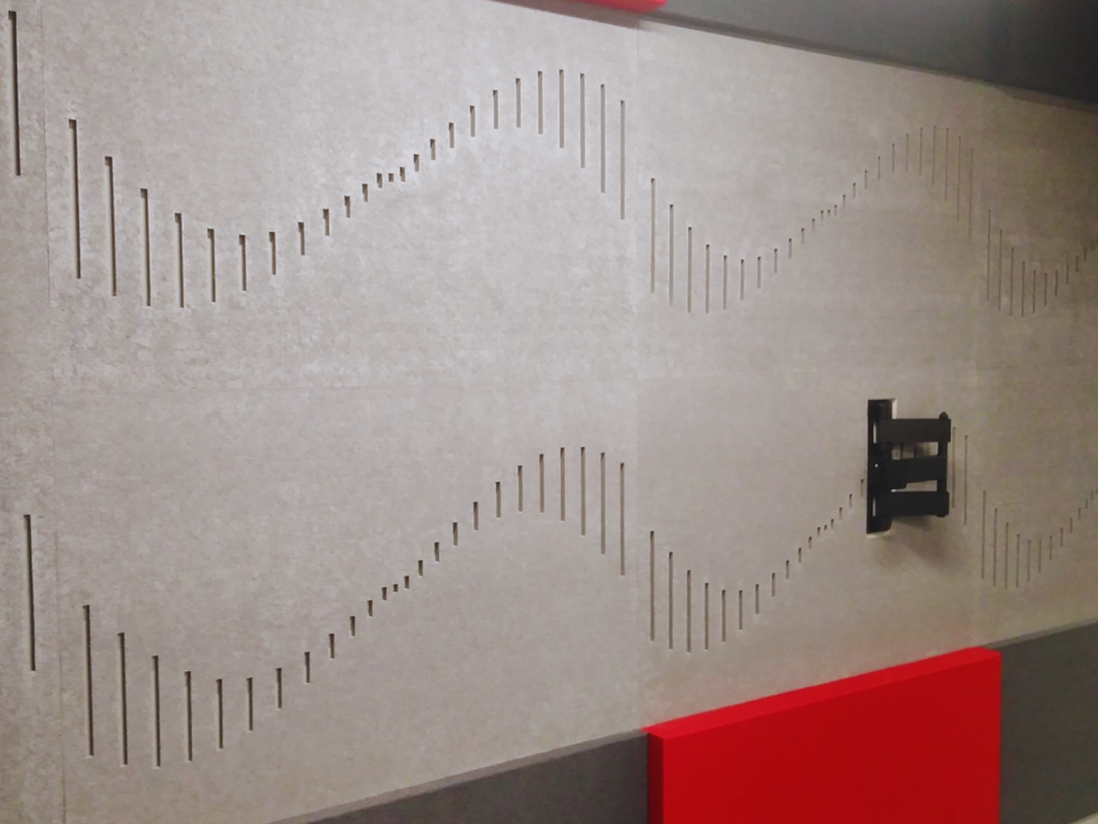 Acoustic panels installation in a famous radio studio