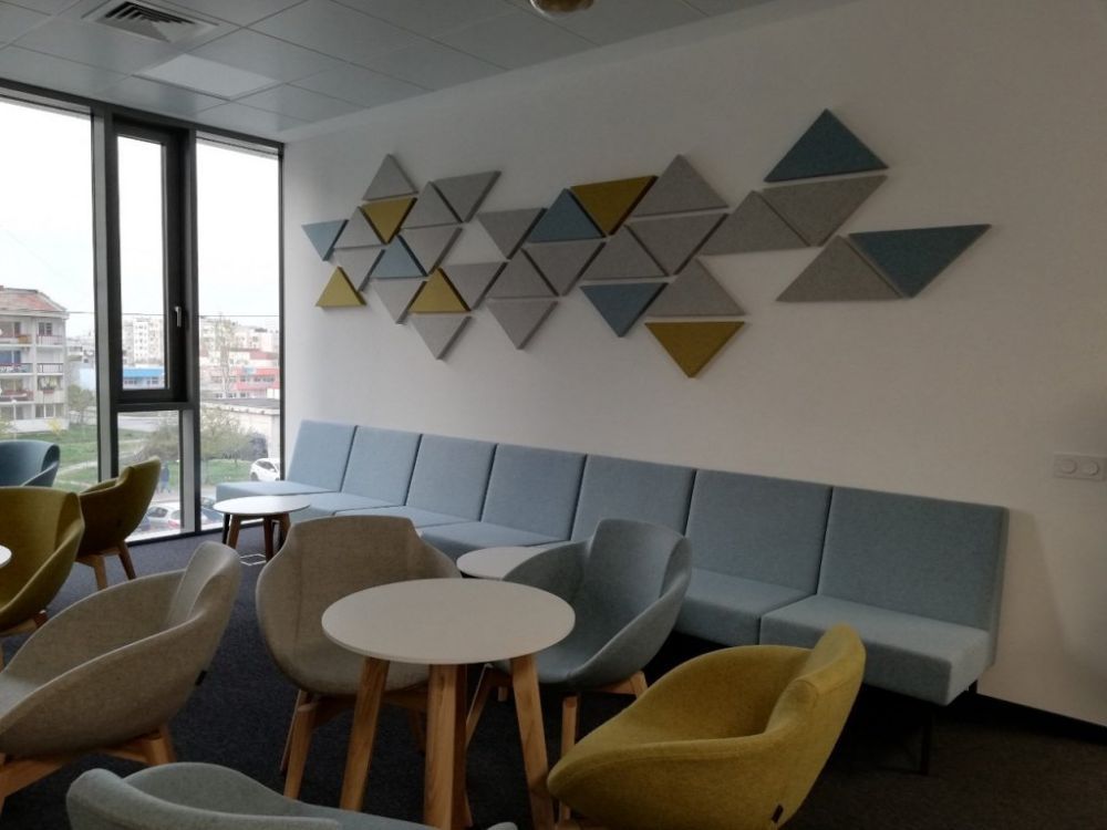 Custom acoustic treatment of an open-plan IT office