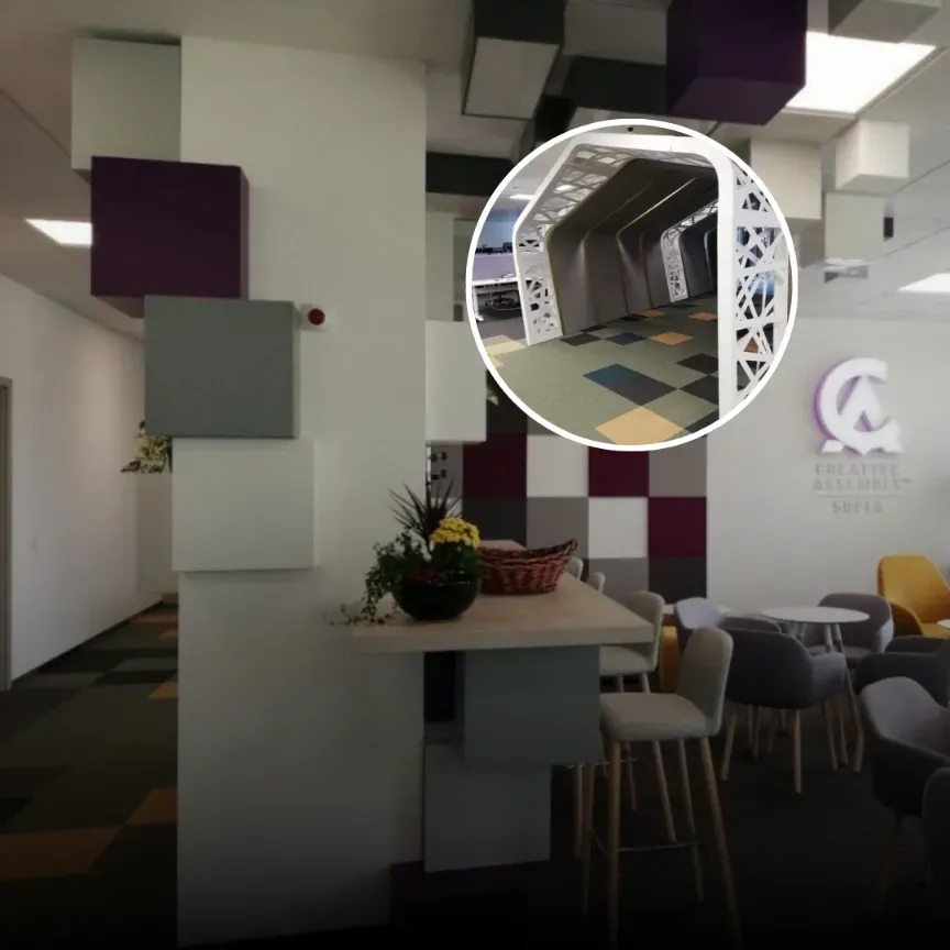 Custom acoustic treatment of an open-plan IT office