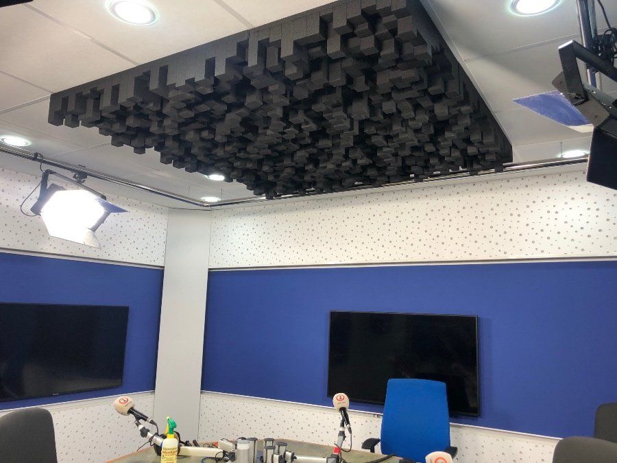 Acoustic treatment in radio studio in Tanger, Morocco