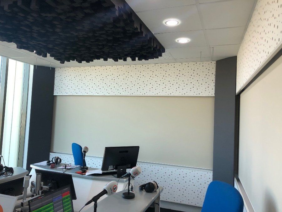 Acoustic treatment in radio studio in Tanger, Morocco