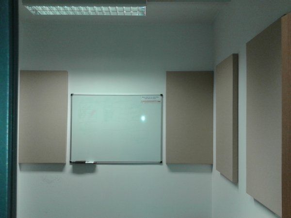 Acoustic treatment of a presentation room