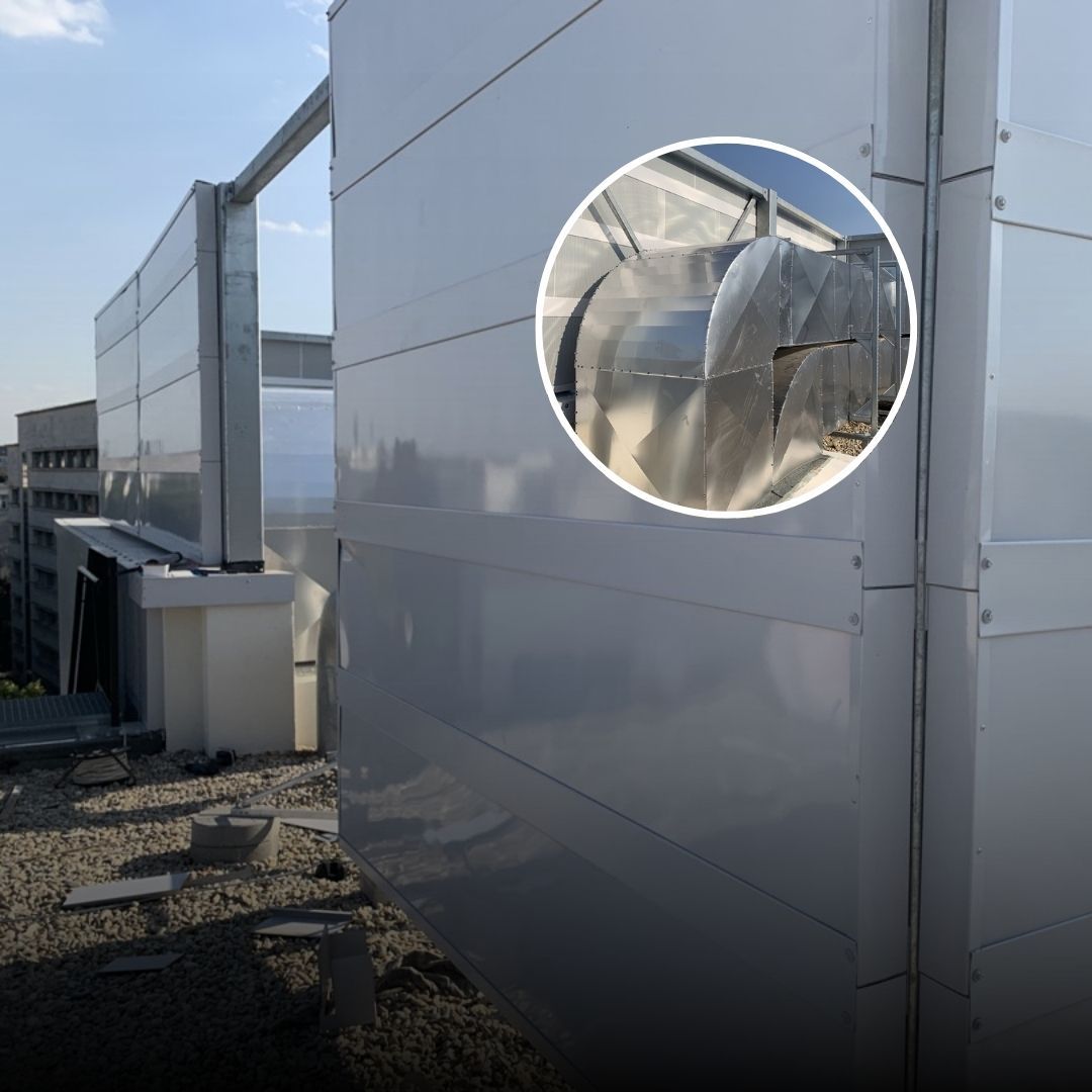 Noise Barrier for Chillers on Rooftop