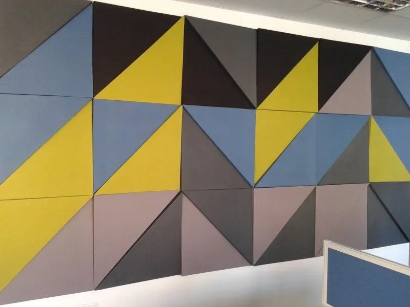Acoustic wall treatment of a designer office