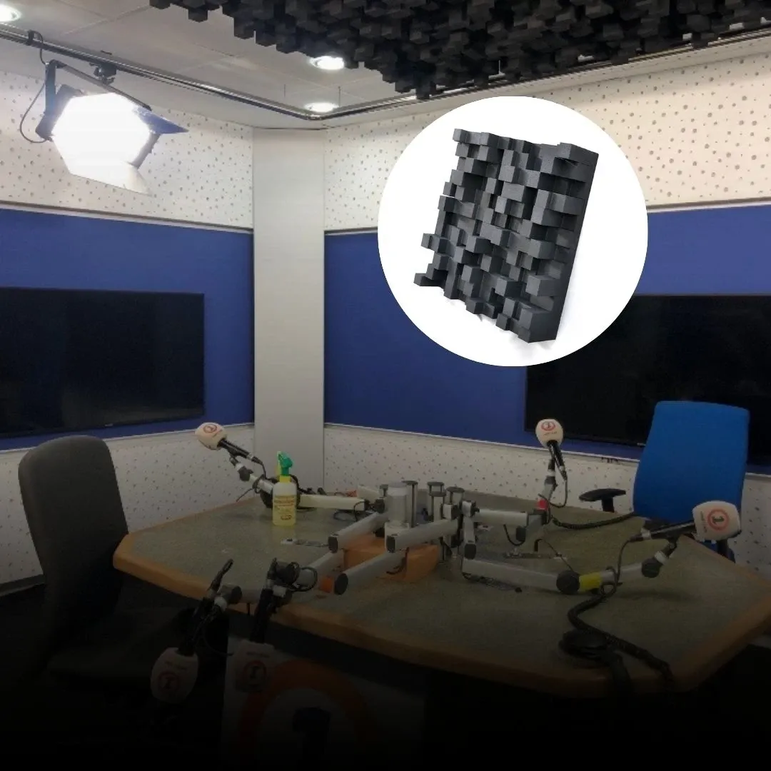 Decibel-Acoustic treatment in radio studio in Tanger, Morocco
