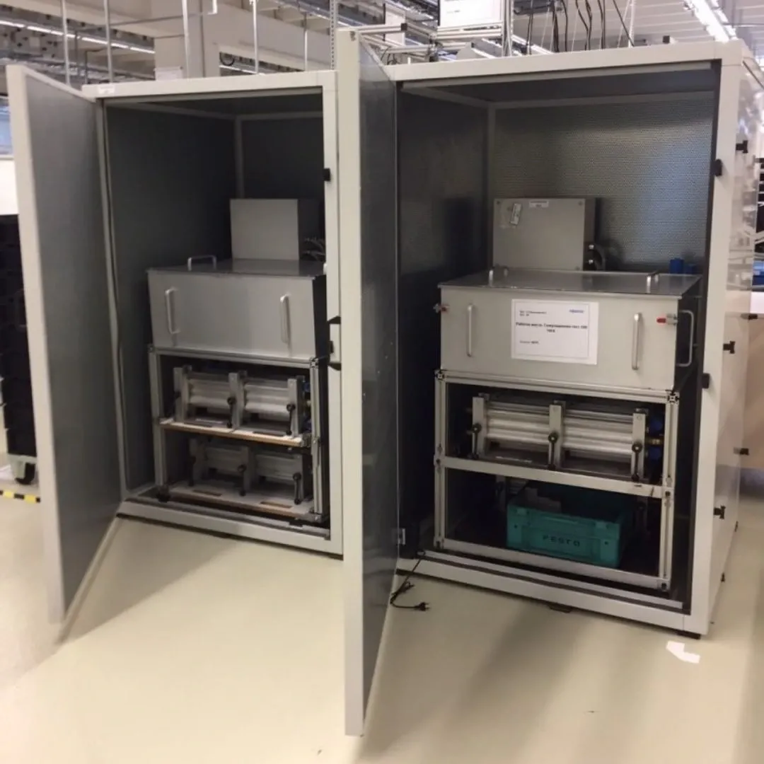 Machine soundproofing in a production hall, FESTO