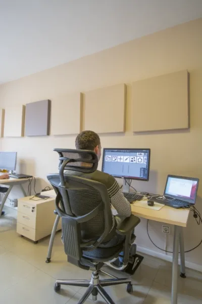 Acoustic Fabric Wall Panels Installed for Documaster