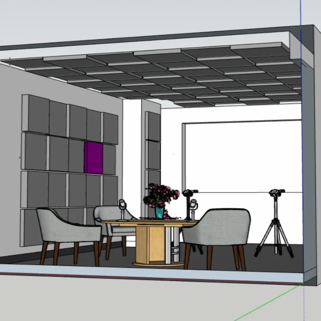 Home Podcast and Music Studio with Echo Wall Acoustic Panels
