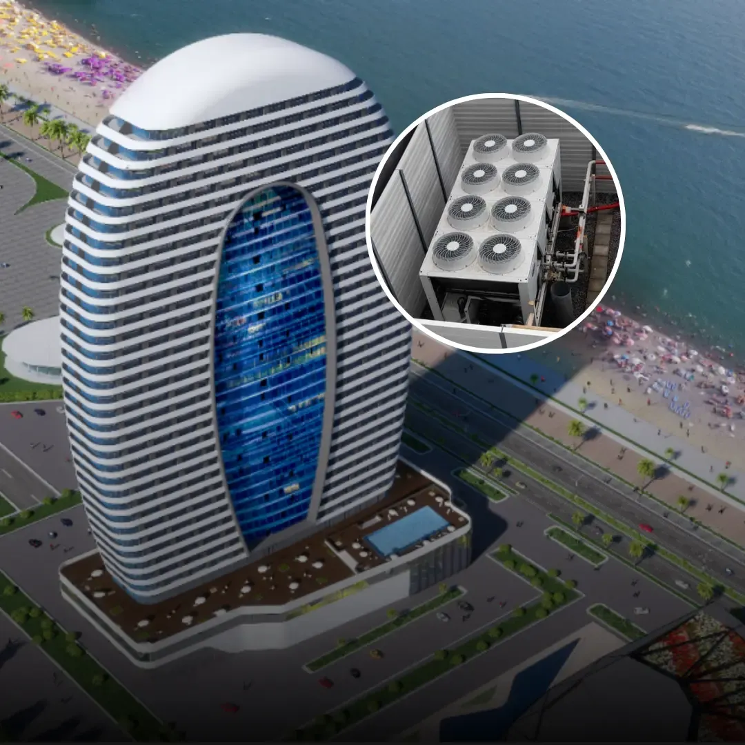 Soundproofing for rooftop chillers at Alliance Palace