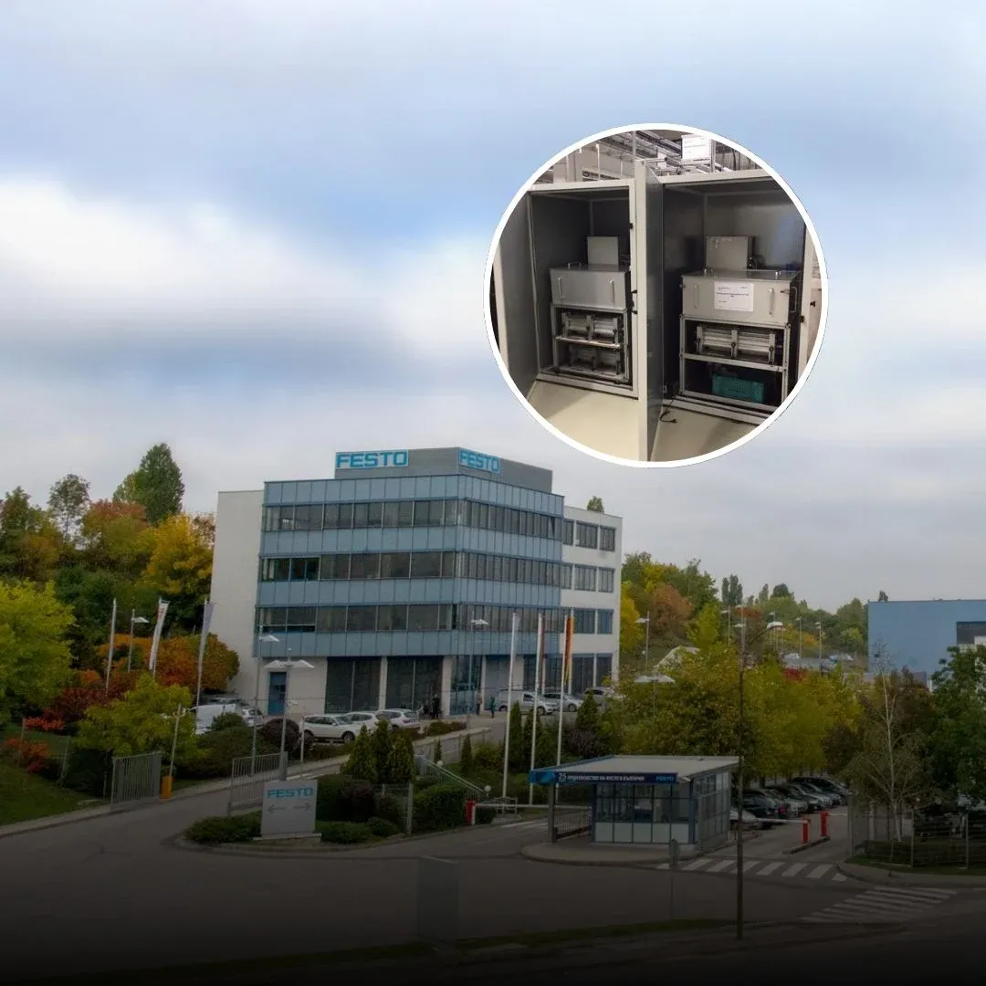 Machine soundproofing in a production hall, FESTO