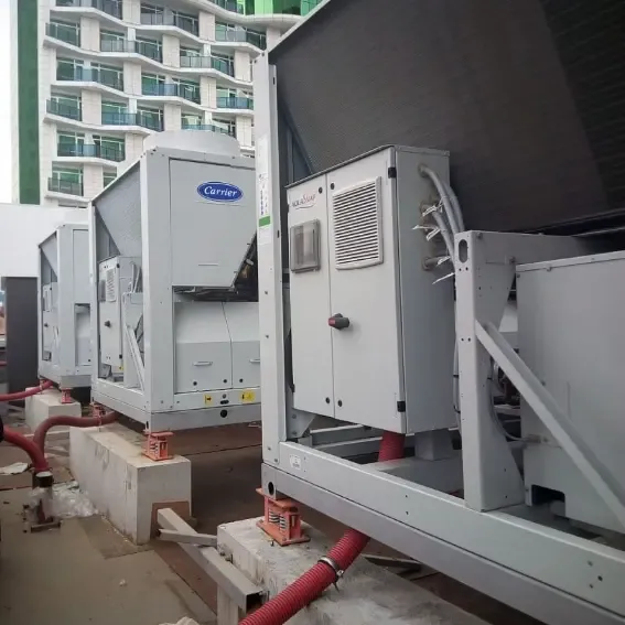 Soundproofing for rooftop chillers at Alliance Palace